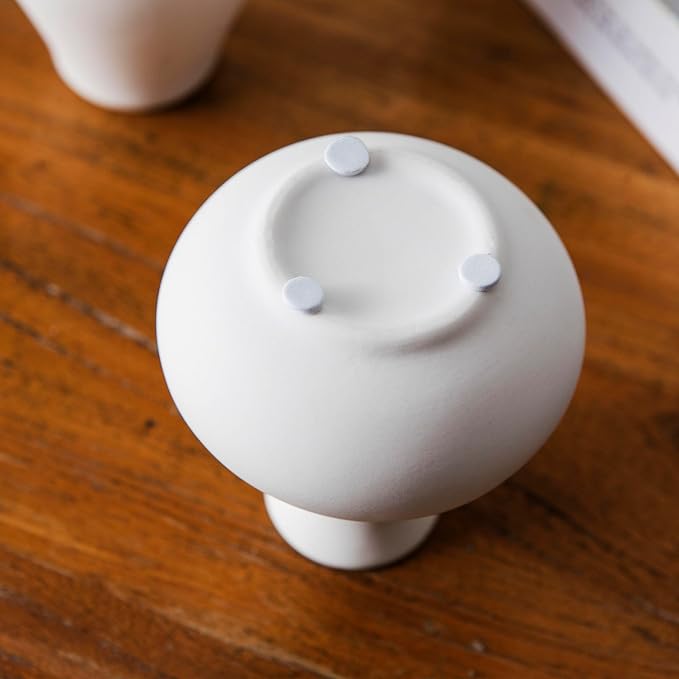 White Bud Vases, Ceramic Small Vase Set of 5, Mini Vases - Image 9