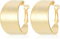 Big Chunky Gold Hoop Earrings for Women Trendy 14K Gold Plated Large Thick Gold Hoops