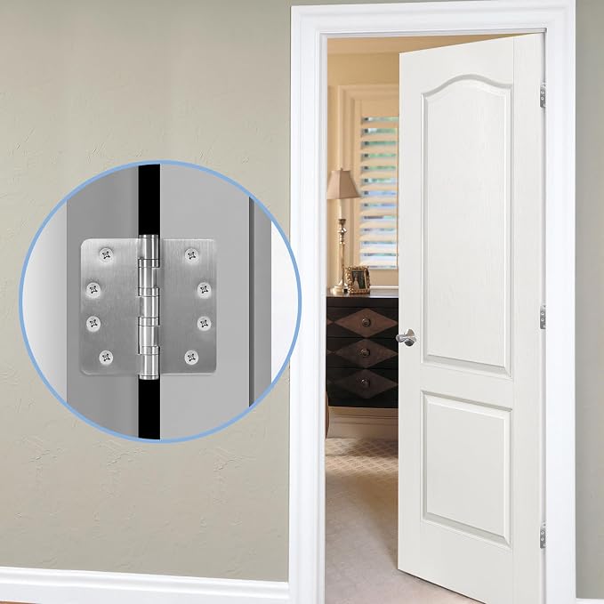 6 Pack Heavy Duty Door Hinges, 4 Inch Ball Bearing Door Hinges Stainless Steel - Image 8