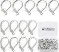 100Pcs Silver Filled Leverback Earwires French Earring Hooks,Hypoallergenic Dangle Ear Wire Findings for DIY Jewelry Making Supplies (Silver-French Earring Hooks)
