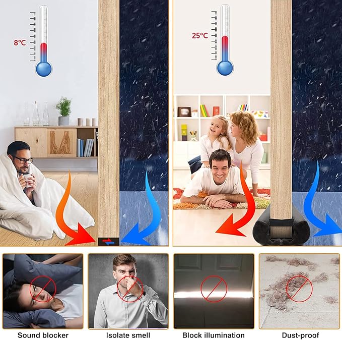 BKSAI Door Draft Stopper for Doors 31-39" No Adhesive Draft Stopper for Bottom - Image 6