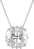 MISS MIMI Solitaire Cubic Zirconia Necklace for Women, 1–3 CT Round,Heart,Princess Cut CZ Options, Bezel or Prong Set in 925 Sterling Silver, Adjustable 16–20" Minimalist Everyday Jewelry
