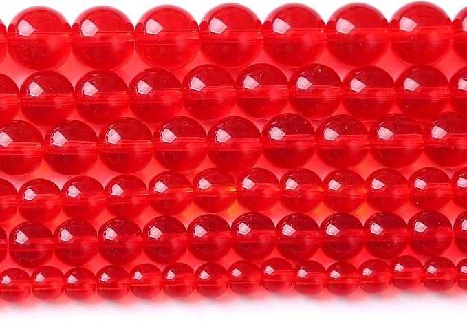 4mm 92pcs Garnet Red Glass Crystal Beads Natural Stone Beads for Jewelry Making Crystal Energy Healing Power Stone Beads DIY Bracelet Necklace Accessories (Red Glass, 4mm)