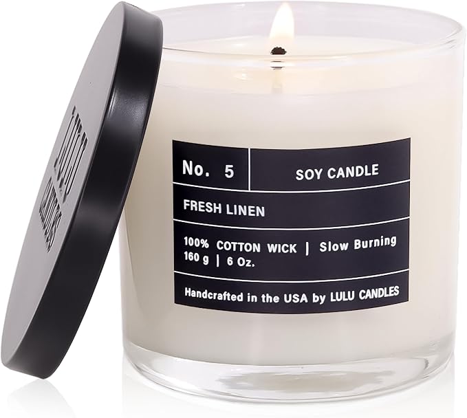 Lulu Candles | Fresh Linen | Luxury Scented Soy Jar Candle | Hand Poured in The by LULUCANDLES