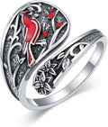 Midari Sun and Moon/Bee/Celtic/Life of Tree/Lotus Spoon Ring for Women 925 Sterling Silver Adjustable Ring Open Ring for Women Men Halloween Birthday Gift