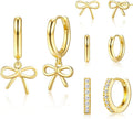 Small Gold Huggie Hoop Earrings Set for Women Men Hypoallergenic 14K Plated Stack Cartilage Earrings, Multiple Piercing Lightweight Mini Thin Cute Dainty Trendy Jewelry Set Christmas Gifts for Women