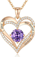 CDE Valentine's Day Gift Forever Love Heart Necklaces for Women, Wedding Anniversary, Birthday Mothers Christmas Day Gifts for Mom, Mother, Wife, S925 Silver Jewelry with Birthstone Pendant