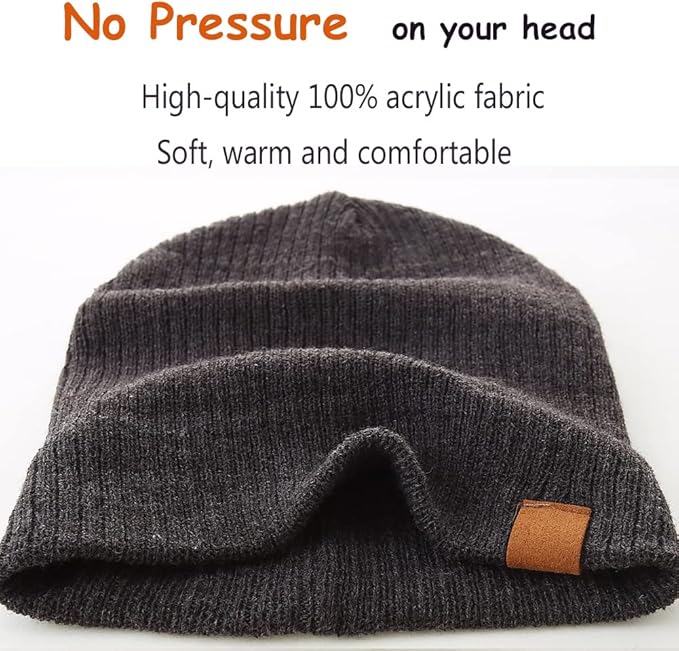 Moon Kitty 2PCS Baby Beanie Soft Toddler Beanie Warm Knitted Infant Winter Hats for Baby Boys