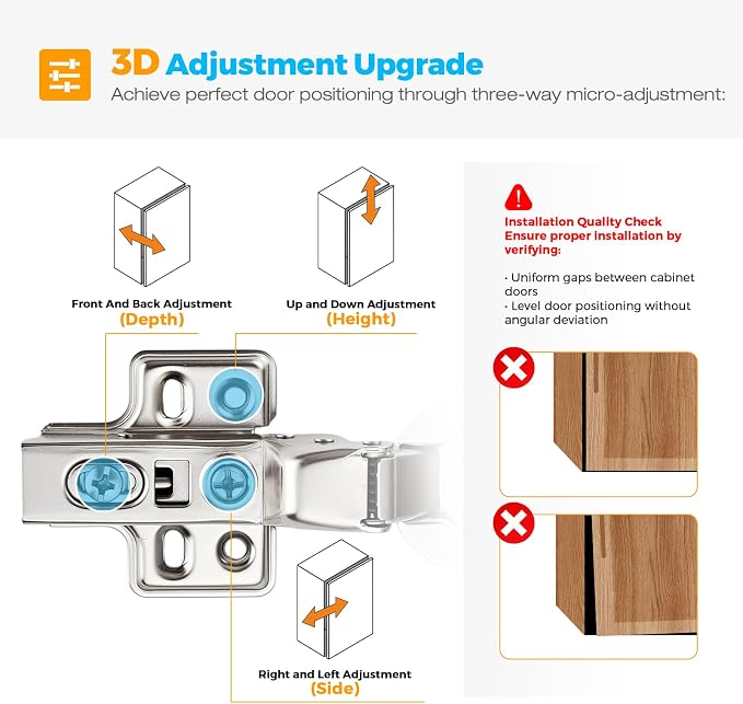 HOME EDIT 1 Pairs 2 Pack European Insert Soft Close Cabinet Hinges | Concealed - Image 7