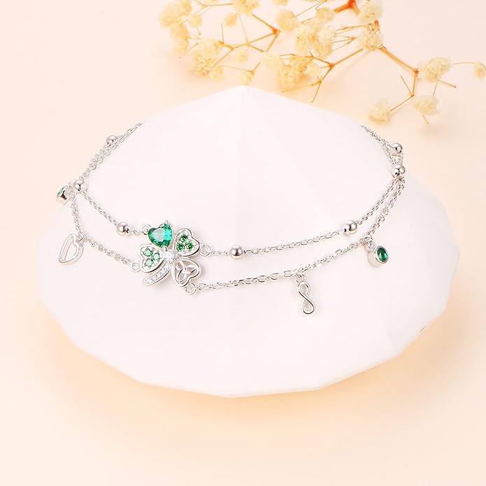 S925 Sterling Silver Anklets Adjustable Beach Foot Ankle Bracelet Jewelry Gifts For Women Girls