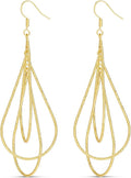 MILLA Teardrop Earrings - Designer Silver Statement Earrings or Gold Dangle Earrings for Women Trendy Upscale Dangly Earrings