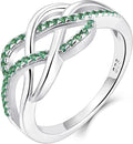 YL Celtic Knot Rings 925 Sterling Silver Twisted Knot Ring Birthstone Infinity Statement Jewelry for Women-size5