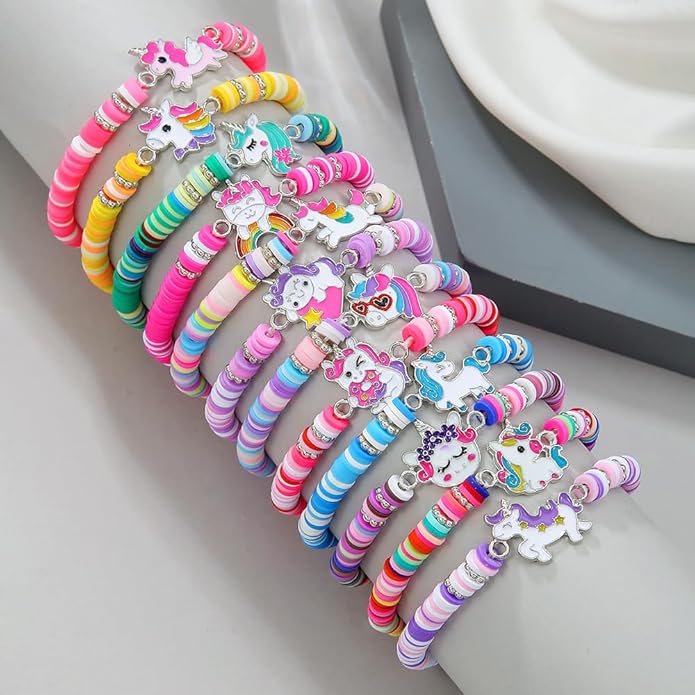 Friendship Bracelets Boho Stackable Bracelets for Women Surfer Heishi Clay Bead Bracelets Stretch Preppy Bracelets Colorful Boho Bracelets for Women