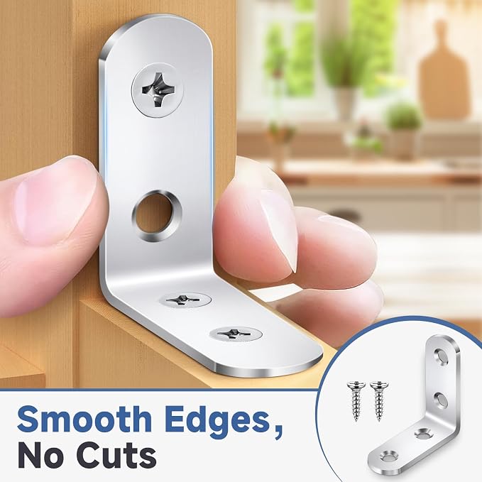 20PCS L Bracket Corner Brace, Stainless Steel L Brackets - Image 4