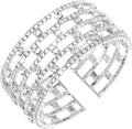 Rhinestone Bracelet for Women MultiLayer Crystal Cuff Bracelet Strand Layered Bracelet