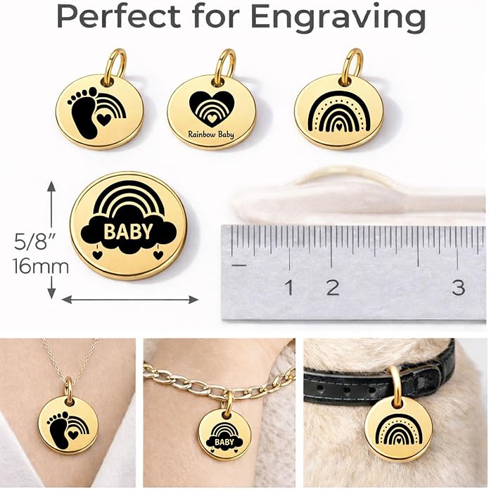 SM Design Pregnancy & New Baby Charm Set – Set of 4 Meaningful Stainless Steel Charms – Great for Crafting, Making Bracelets and Necklaces - Meaningful Keepsake Charms for Expecting & New Moms
