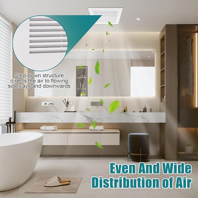 ( 3-Pack 9" BP90 Spring Bathroom Exhaust Fan Cover 9-1/4" x 9" Vent Cover - Image 7