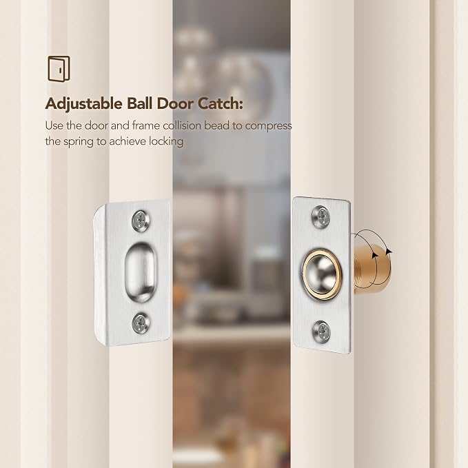 Ravinte Silver Door Ball Catch, Closet Door Latch Adjustable, 4 Pack | Solid - Image 7