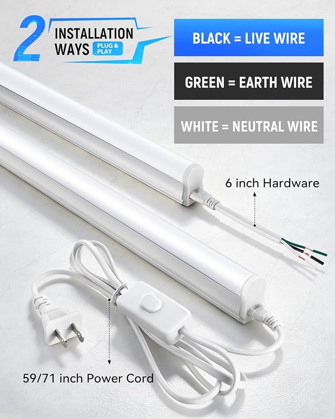 Upgraded 4FT T5 LED Integrated Fixture, 2300LM Linkable LED Shop Light - Image 4