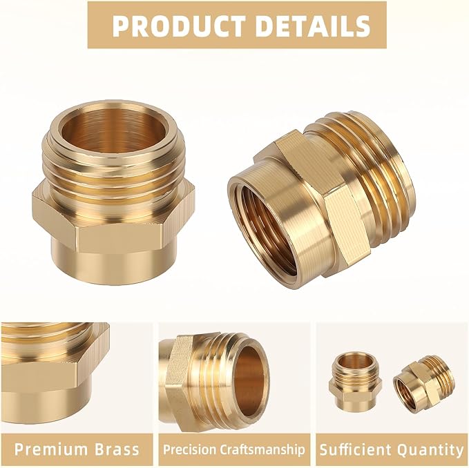 2pcs Garden Hose Adapter, 1/2" NPT Female to 3/4" GHT Male Hose Connector | - Image 4