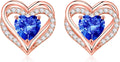 Iefil Valentine Day Gifts for Her - 925 Sterling Silver Heart Stud Earrings Birthday Gifts for Women