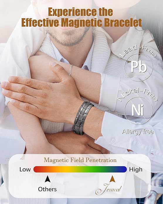 Copper Bracelet for Men, 3X Strength Magnetic Copper Bracelets for Men with 3500 Gauss Magnets, Adjustable Length with Sizing Tool