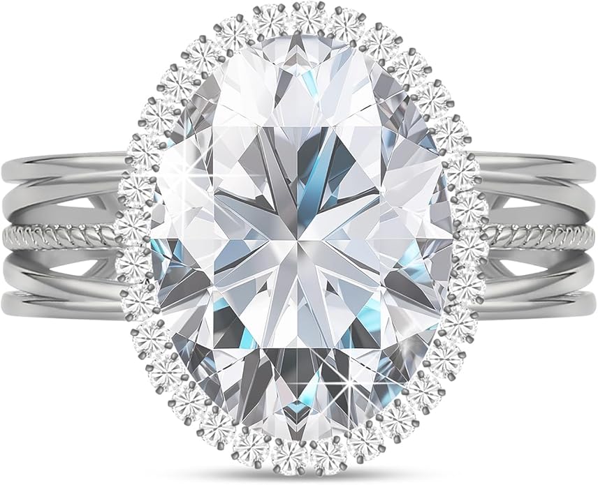 Linawe Birthstone Chunky Adjustable Rings for Women, Gold/Silver/Rose Gold Statement Rings, Imitation Diamond Fake Gemstone Crystal Cocktail Ring, Cubic Zirconia Costume Jewelry