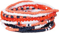 INK + ALLOY Game Day Bracelet Stacks, Beaded Bracelets for Football Gameday Outfits, Handmade Jewelry for College Students, Teachers, Football Moms, Set of 10