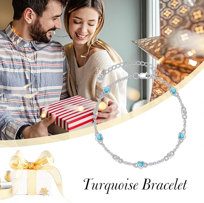 Anklet Bracelet for Women 925 Sterling Silver Natural Stone Chain Ankle Bracelet Beach Summer Fine Jewelry Valentines Day Birthday Gifts for Her Mom Wife
