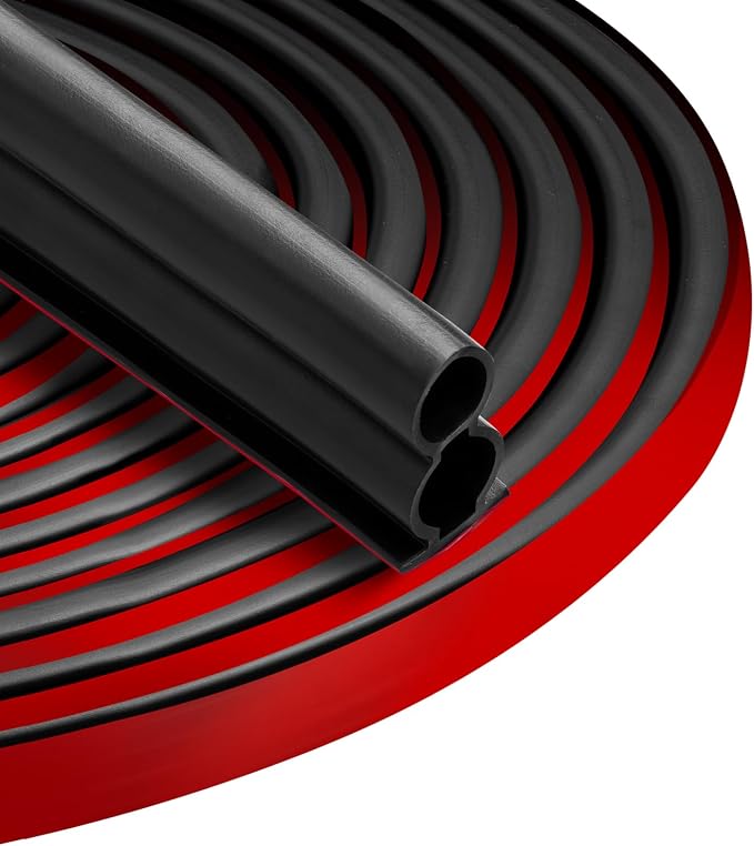 40 Feet Rubber Weather Stripping Door Seal Large Gap, Extra Thick Self-Adhesive by BISOTHAI