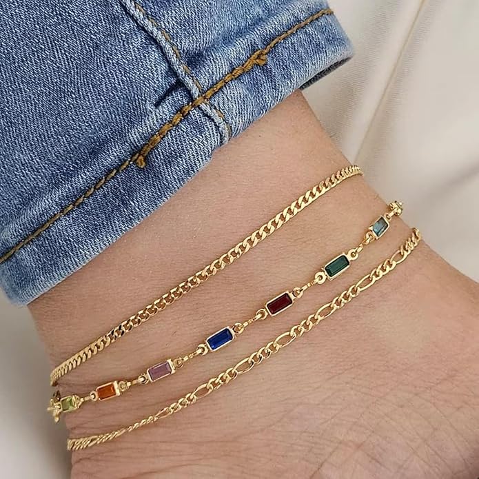 Anklets for Women 14K Gold Silver Plated Ankle Bracelets Trendy Waterproof Boho Anklets Set Adjustable Dainty Cute Diamond Beaded Heart Non Tarnish Summer Beach Jewelry Gift