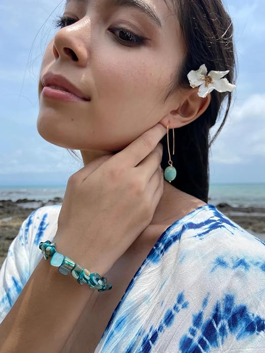 Geometric Drop Dangle Earrings Boho Statement Long Hoops 18k Gold Plated Lightweight Earrings for Women Girls