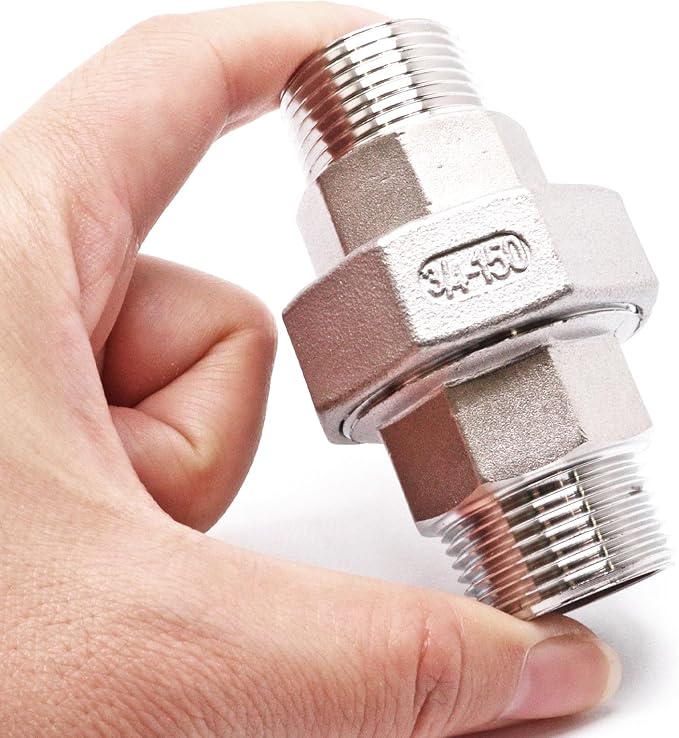 2Pcs Cast Pipe Fittings Union, 3/4" NPT Male x 3/4" NPT Male Thread 304 - Image 6