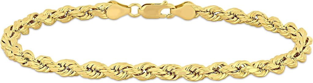 Gold Rope Chain Bracelet for Men & Women – 100% Real 10k or 14k Gold, Lightweight, Premium Craftsmanship