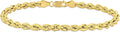 Gold Rope Chain Bracelet for Men & Women – 100% Real 10k or 14k Gold, Lightweight, Premium Craftsmanship