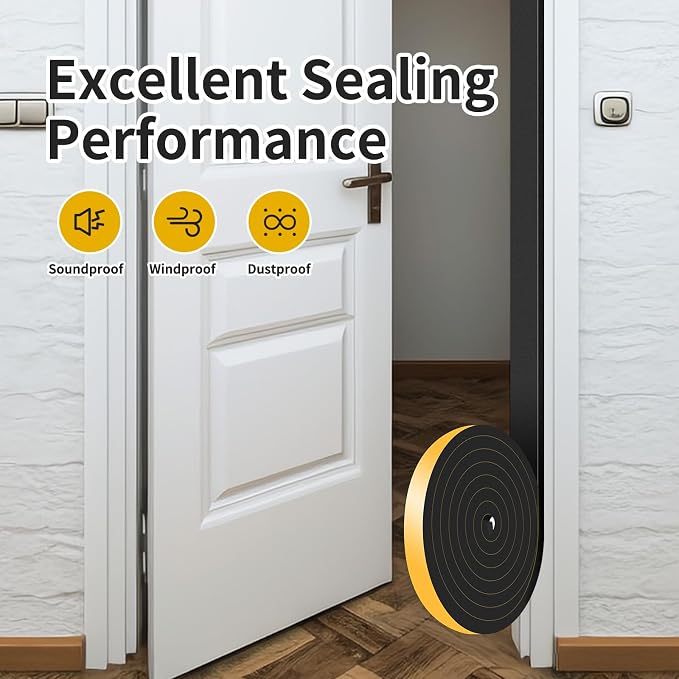 Door Weather Stripping, for Door and Window, 1 in x 1/2 in x 39Ft | Air - Image 7