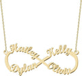 Personalized Gold Infinity Name Necklace with Heart Beautiful Arrow Anchor Compass Mountain Constellation Forever Love Pendant Jewelry Best Birthday Gift Ideas for Women Girls Mother Daughter Friendship