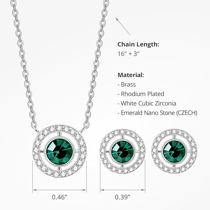 COBI Jewelry Set for Women, 18K Gold & Rhodium Plated CZ Necklace & Earrings, Clover Halo Infinity Solitaire Feather Designs, Dainty Crystal Pendant Sets, Trendy Fashion Gifts for Her