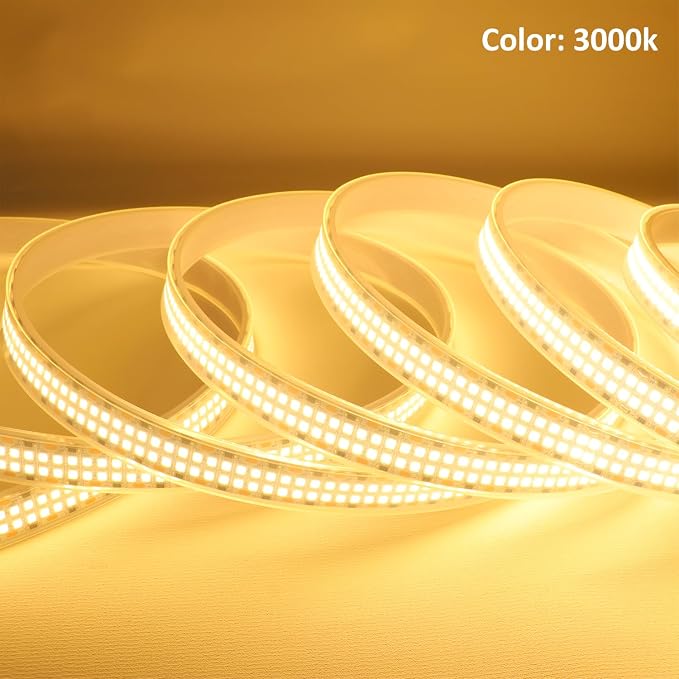 LED Strip Lights Warm White 3000K Double Row DC12V 16.4ft/5m IP67 | 2835 SMD - Image 5