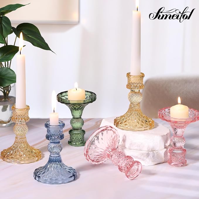 Glass Candle Holder Set of 12, Candle Stick Holder - Image 8