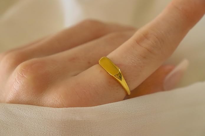 Elegant 18K Gold Plated Stainless Steel Ring – Fine Metal-Plated Jewelry with Durable, Scratch-Resistant Design for Daily Wear & Special Occasions