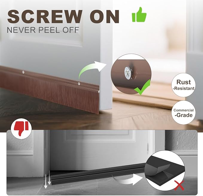 12 Pack Door Brush Sweep | 2.80" x 39.3" CEPIA Brown Aluminum Seal - Image 5
