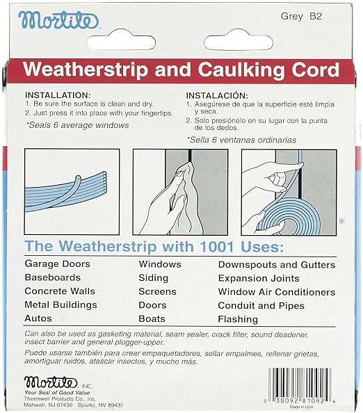 Frost King B2 Mortite Fingertip Caulking Cord, 1/8" x 90 ft - Image 5