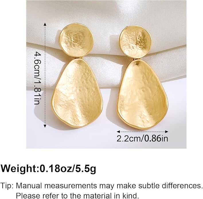 YUJIE Gold Plated Earrings for Women Geometric Chunky Dangle Earring Trendy Silvery Two-Tone Statement Jewelry