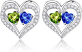 Iefil Valentines Day Gifts for Her - 925 Sterling Silver Birthstone Earrings, Anniversary Birthday Gifts for Women Wife Girlfriend Mom