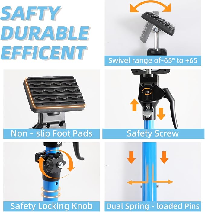 Aluminum Cabinet Jack Support Pole 2PC, 23.6-45.3 Inches Steel Telescopic Quick - Image 3