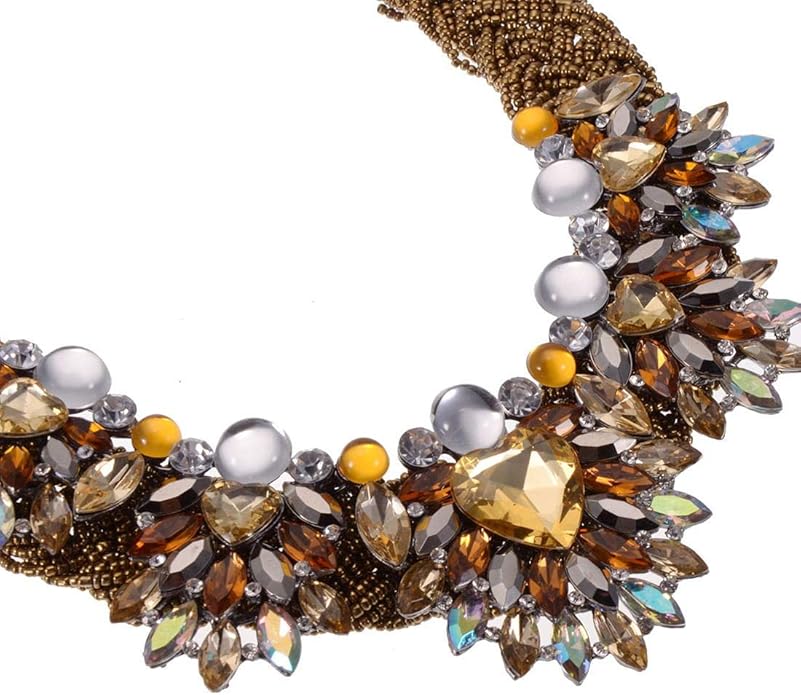 Jerollin Simulated Pearl Body Statement Necklace for Women, Fashion Collar Bib Necklaces Fashion Costume Jewelry Necklace…