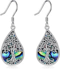 Tree of Life Earrings Sterling Silver Celtic Tree of Life Abalone Shell Dangle Drop Earrings for Women Jewelry