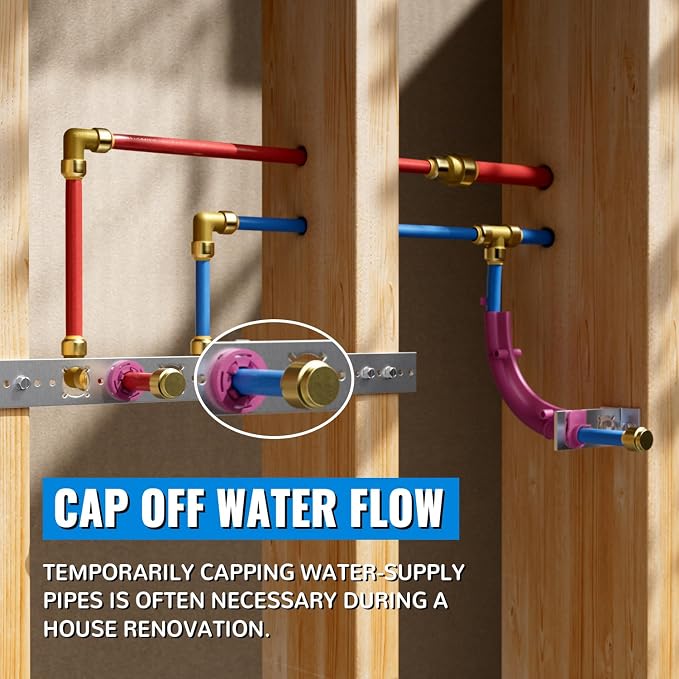 1/2 Inch End Cap, Push-to-Connect Plumbing Fittings | Brass, End Stop, Caping - Image 3