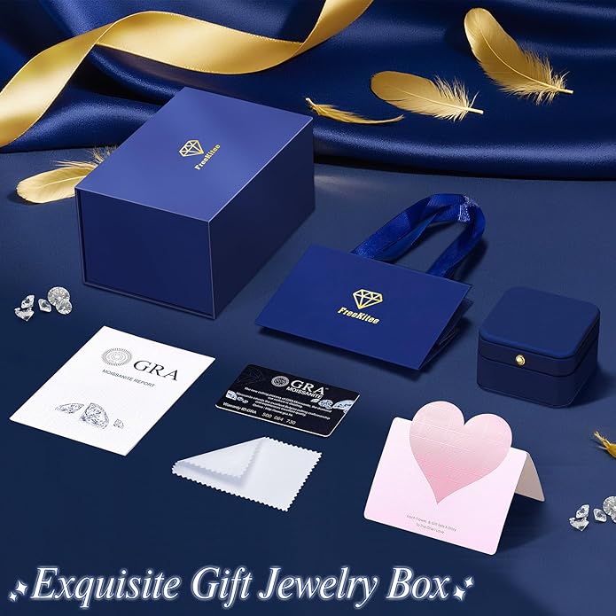 Moissanite Engagement Ring for Women, 2CT D Color VVS1, 925 Sterling Silver with 18K White Gold Plated, Twisted Moissanite Wedding Ring, Anniversary Promise Ring with Gift Box, Size 4.5-9